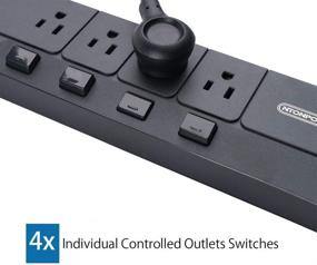 img 3 attached to 💡 NTONPOWER Surge Protector Power Strip with USB - 4 Outlets, 5 USB Charging Ports, Individual Switches, Flat Plug, Circuit Breaker - Black