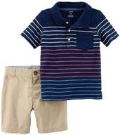 carters striped shirt shorts stripe logo
