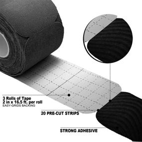 img 3 attached to 🏋️ Udaily Kinesiology Tape Precut (4 Rolls Pack): Effective Elastic Sports Therapy Tape for Knee Shoulder and Elbow, Breathable, Water Resistant, Latex Free