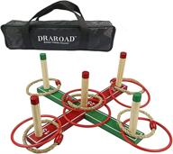 🎯 draroad ring toss games set: fun outdoor yard games for kids and adults - perfect for parties, bbqs, and family gatherings - includes carry bag and 10 rings логотип