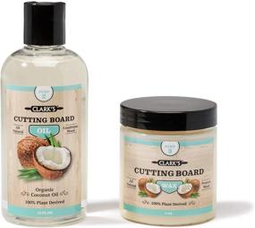 img 4 attached to CLARK'S Coconut Cutting Board Oil & Wax - 2 Pack, Made with Refined Coconut Oil, Natural Beeswax, and Carnauba Wax, Mineral Oil-Free