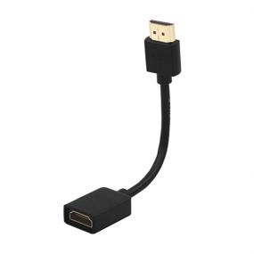 img 4 attached to 🔌 Высокоскоростной HDMI удлинительный кабель мужчина-женщина с поворотным адаптером 4K короткий конвертерный кабель для плавного подключения к Google Chrome Cast и Roku Stick TV