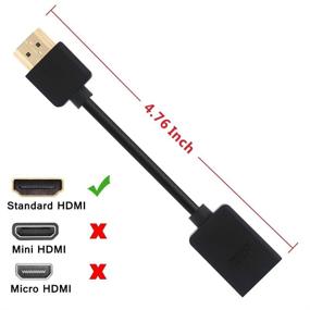 img 3 attached to 🔌 Высокоскоростной HDMI удлинительный кабель мужчина-женщина с поворотным адаптером 4K короткий конвертерный кабель для плавного подключения к Google Chrome Cast и Roku Stick TV