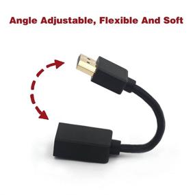 img 1 attached to 🔌 Высокоскоростной HDMI удлинительный кабель мужчина-женщина с поворотным адаптером 4K короткий конвертерный кабель для плавного подключения к Google Chrome Cast и Roku Stick TV