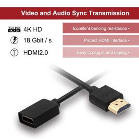 img 2 attached to 🔌 Высокоскоростной HDMI удлинительный кабель мужчина-женщина с поворотным адаптером 4K короткий конвертерный кабель для плавного подключения к Google Chrome Cast и Roku Stick TV