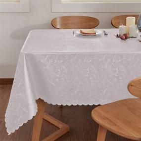 img 2 attached to 🔒 Stain-resistant Waterproof Tablecloths: PENGSHE Rectangular Design for Spill-proof Dining