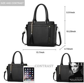 img 3 attached to 👜 Современная сумка из искусственной кожи для женщин: сумка через плечо, сумка-кроссбоди, сумка-тоут - с потрясающим подвесным декором!