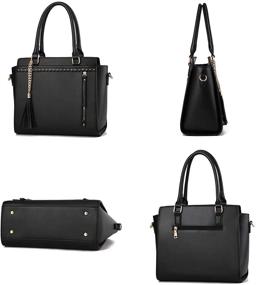 img 2 attached to 👜 Современная сумка из искусственной кожи для женщин: сумка через плечо, сумка-кроссбоди, сумка-тоут - с потрясающим подвесным декором!