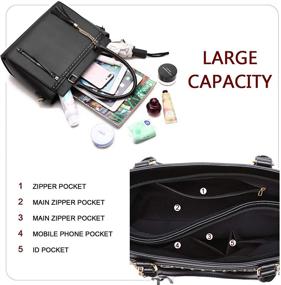 img 1 attached to 👜 Современная сумка из искусственной кожи для женщин: сумка через плечо, сумка-кроссбоди, сумка-тоут - с потрясающим подвесным декором!
