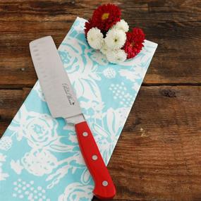 img 1 attached to 🔪 Pioneer Woman Signature Knife in Teal (Red) - Enhance Your Kitchen Experience!