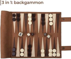 img 1 attached to 🎲 Exquisite Woodronic Backgammon Checker in Luxurious Leather Packaging: Elegant Versatility for Classic Gaming
