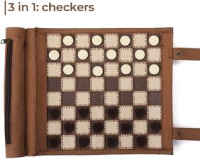 img 2 attached to 🎲 Exquisite Woodronic Backgammon Checker in Luxurious Leather Packaging: Elegant Versatility for Classic Gaming