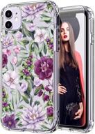 icedio iphone 11 case with screen protector, fashion floral design for girls women, shockproof 🌸 slim fit tpu protective phone case for apple iphone 11 6.1 inch - beautiful blossoms clear cover logo