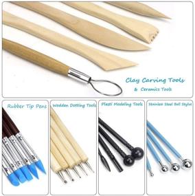 img 1 attached to 🎨 Versatile 24pcs Ball Stylus Dotting Sculpting Kit: Ideal Tools for Polymer Clay, Rock Painting, Pottery, Doll Modeling, and More!