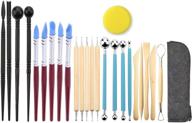 🎨 versatile 24pcs ball stylus dotting sculpting kit: ideal tools for polymer clay, rock painting, pottery, doll modeling, and more! logo