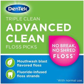 img 2 attached to 🦷 DenTek Triple Clean Advanced Floss Picks, Shred-Free & Durable Floss, Pack of 150