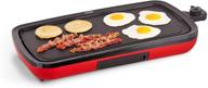 🍳 dash 20in everyday electric griddle for pancakes, burgers, quesadillas, eggs & more with drip tray, recipe book & 1500-watt - red логотип