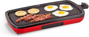 img 4 attached to 🍳 Dash 20in Everyday Electric Griddle for Pancakes, Burgers, Quesadillas, Eggs & More with Drip Tray, Recipe Book & 1500-Watt - Red