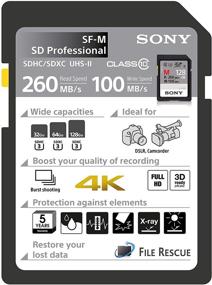 img 1 attached to 📸 Sony M Series SDXC UHS-II Card 64GB: V60, CL10, U3, Max Speed R277MB/S, W150MB/S (SF-M64/T2) - Black