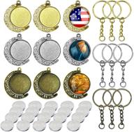 💎 creative jewelry making kit: 36 pcs pendant trays with glass domes and moon rotation design - seasonsky 25 mm logo