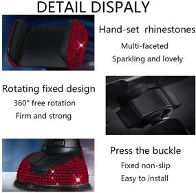 img 3 attached to 🚗 Bling Car Phone Holder, LYCARESUN 360° Adjustable & Stable Crystal Universal Phone Mount for Car, Windshield Dashboard Air Vent Car Stand Phone Holder, Mini Car Accessories for Women and Girls (Red) - Enhanced SEO