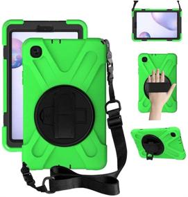 img 4 attached to 📱 ZenRich Galaxy Tab A 8.4 Case (2020): Heavy-Duty Shockproof Protection with Kickstand, Hand Strap, and Shoulder Strap - Green