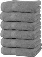 premium grey hand towels by utopia towels - 100% combed ring spun cotton, exceptionally soft and absorbent, 600 gsm extra large hand towels 16 x 28 inches, hand towels of hotel & spa quality (pack of 6) logo