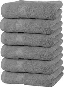 img 4 attached to Premium Grey Hand Towels by Utopia Towels - 100% Combed Ring Spun Cotton, Exceptionally Soft and Absorbent, 600 GSM Extra Large Hand Towels 16 x 28 inches, Hand Towels of Hotel & Spa Quality (Pack of 6)