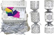 🎄 iconikal diy christmas party favor kit, 12-pack with silver snowflakes - create your own logo