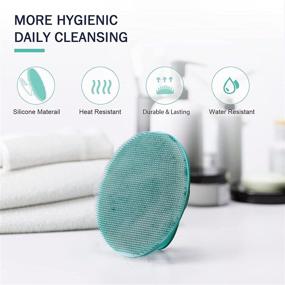 img 1 attached to 🚿 BEAUTAIL Silicone Body Scrubber Shower Bath Wash Brush - Gentle Exfoliating Scrub for Cleansing Sensitive Skin of Women, Men, and Babies - Easy to Clean, Lathers Nicely, Hygienic - 1 Pack (Cyan)
