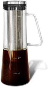img 3 attached to 🍹 Airtight Cold Brew Iced Coffee Maker and Tea Infuser by Bassani: Brocca - 1.0L/32oz Glass Carafe with Spout and Stainless Steel Removable Filter