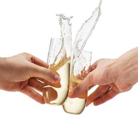 img 2 attached to 48 Pack Stemless Plastic Champagne Flutes - Disposable 9 Oz Clear Plastic Toasting Glasses - Shatterproof, Recyclable, and BPA-Free