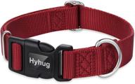 🐾 hyhug pets solid color classic regular heavy duty basic collar for dogs with unique design and adjustable triglide slide - includes name tag attachment accessories logo