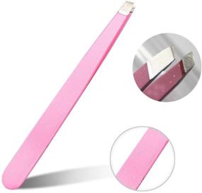 img 1 attached to 🔪 Sunpo Sharpening Ultra Precisional Eyelash Extension Slant Tweezer: Perfect for Facial Hair, Eyelash, Brow Shaping & Hair Plucking