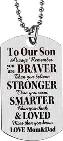 img 4 attached to 🐾 To Our Son Dog Tag - A Reminder: You are Braver Than You Believe - From Father and Mother