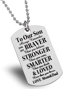 img 3 attached to 🐾 To Our Son Dog Tag - A Reminder: You are Braver Than You Believe - From Father and Mother