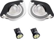 🔦 hercoo led license plate light lamp lens white bulbs black housing for 1994-2004 ford mustang pickup truck rear step bumper, pack of 2 logo