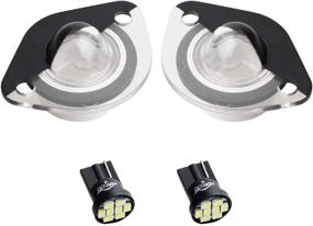 img 4 attached to 🔦 HERCOO LED License Plate Light Lamp Lens White Bulbs Black Housing for 1994-2004 Ford Mustang Pickup Truck Rear Step Bumper, Pack of 2