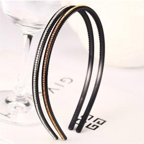 img 1 attached to 💎 Bling Bling Crystal Rhinestone Headband Set: 6pcs for Women & Girls - Casualfashion Thin Hair Hoop Fashion