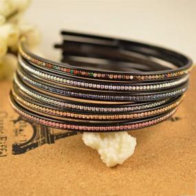 img 3 attached to 💎 Bling Bling Crystal Rhinestone Headband Set: 6pcs for Women & Girls - Casualfashion Thin Hair Hoop Fashion