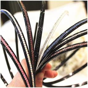 img 4 attached to 💎 Bling Bling Crystal Rhinestone Headband Set: 6pcs for Women & Girls - Casualfashion Thin Hair Hoop Fashion