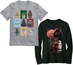 img 4 attached to 🌟 LEGO Boys Star Wars Long & Short Sleeve Graphic Tee Shirt Set - 2 Pack: Perfect for Young Jedi Enthusiasts!