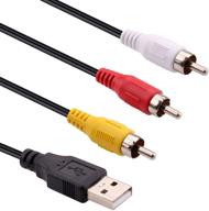 1.5m usb male to 3 rca male splitter cable - igreely audio video av composite adapter for tv/mac/pc logo