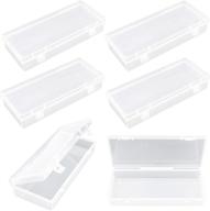 📦 thintinick 6 pack rectangular clear plastic storage containers - ideal solution for organizing beads and small craft items (6.1 x 2.56 x 1.18 inch) logo