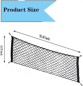 img 3 attached to 🚗 Регулируемая упругая черная сетка для багажника автомобиля SUV - Органайзер в стиле конверта с двумя вариантами установки, включая 4 карабина для усиленной устойчивости.