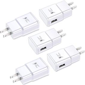 img 4 attached to Excgood Adaptive Fast Charging Wall Charger [5-Pack] - Compatible with Samsung Galaxy S9 S8 S10 Edge/Active/Plus, Note 9 8, LG G6 5, V20 30, HTC, Moto - White