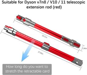 img 2 attached to 🧹 Dyson V7 V8 V10 V11 Quick Release Extension Wand: Garbage Fighter Vacuum Wand Replacement with Adjustable Length 18 to 28 Inches