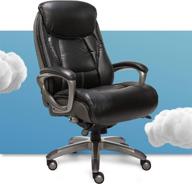 🪑 black and grey serta executive office chair with smart layers technology, leather and mesh, ergonomic computer chair with contoured lumbar and comfortcoils логотип