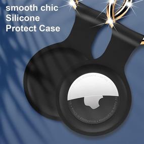 img 3 attached to 🔒 4-Pack BREAKiX Silicone Protective Case for Apple AirTags 2021 - Black | Lightweight Soft Skin Cover Accessories Finder Holder with Key Chain Anti-Loss Design | Tracker Compatible