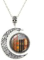 library necklace librarian bibliophile literature logo